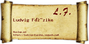 Ludvig Füzike névjegykártya